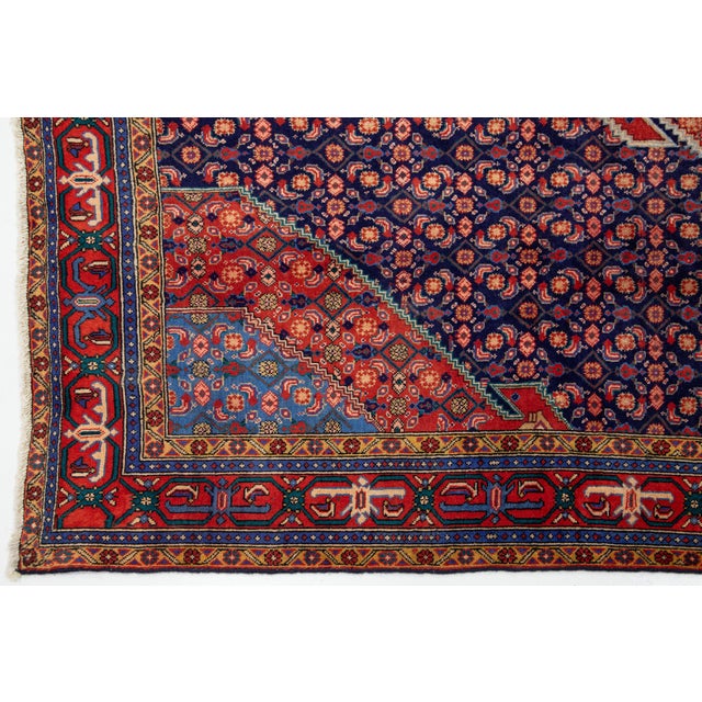 Navy Blue Vintage Handmade Tabriz Wool Rug With Allover Design For Sale - Image 8 of 8