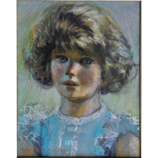 From my late mother's collection is this charming painting of a young girl by New Hope and Nantucket artist, Mary Sarg...