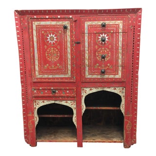 Vintage Hand Painted Moroccan Armoire For Sale