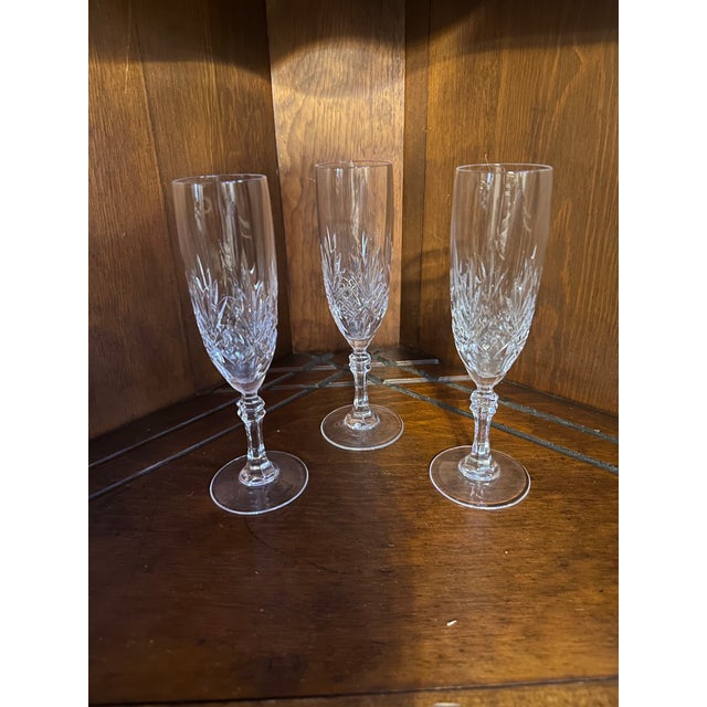 Tiffany and Co. Late 20th Century Tiffany & Co. Newport Champaign Flutes- Set of 3 For Sale - Image 4 of 5