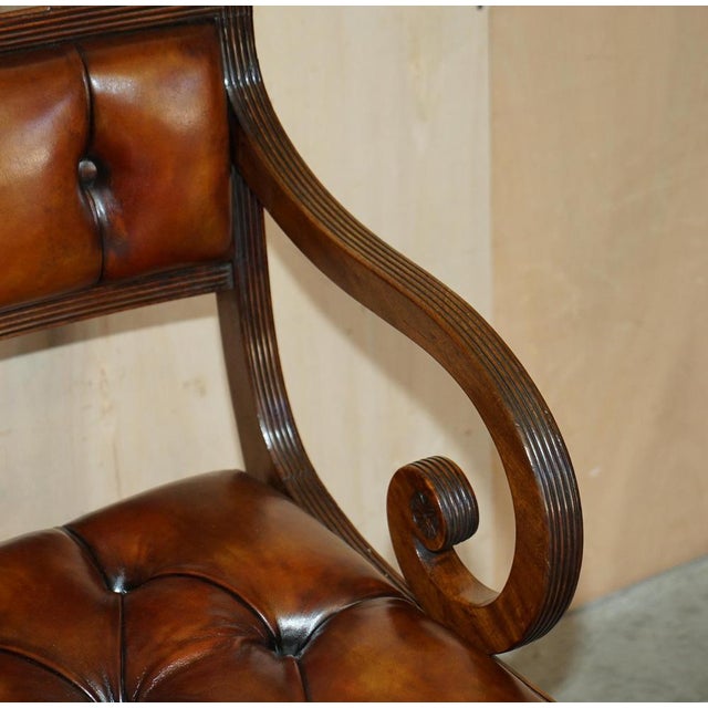 Metamorphic Leather Library Armchair Steps attributed to Gillows, 1810s For Sale - Image 12 of 18