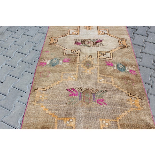 Textile Vintage Turkish Anatolian Area Rug - 39.5"x133" For Sale - Image 7 of 13