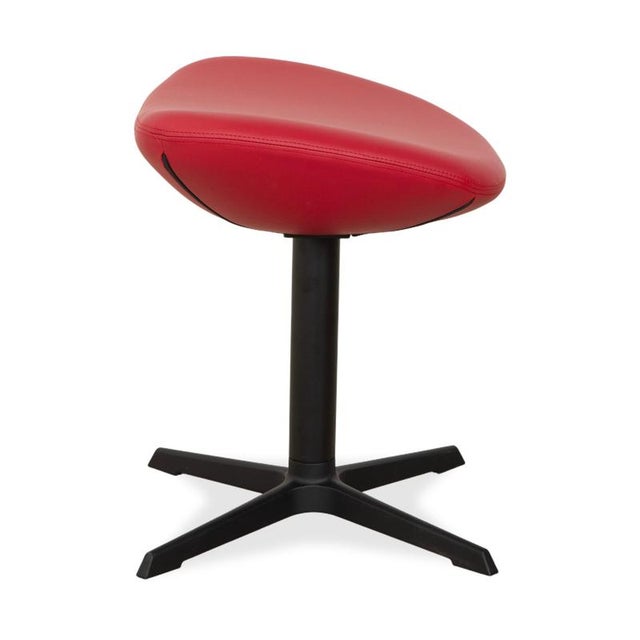 Set of Cocoon Armchair and Ottoman in Red Leather from Varier For Sale - Image 18 of 18