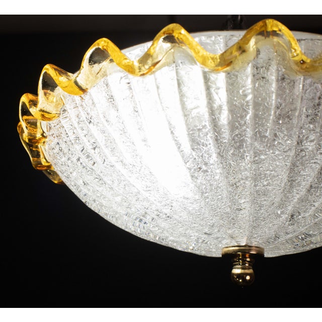 Set of 2 Italian Yellow Murano Glass Ceiling Fixture, Murano, 1970 For Sale - Image 9 of 12