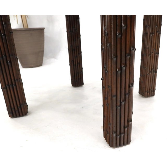 Henredon 1970s Mid-Century Modern Faux Bamboo Round Occasional Table For Sale - Image 4 of 13