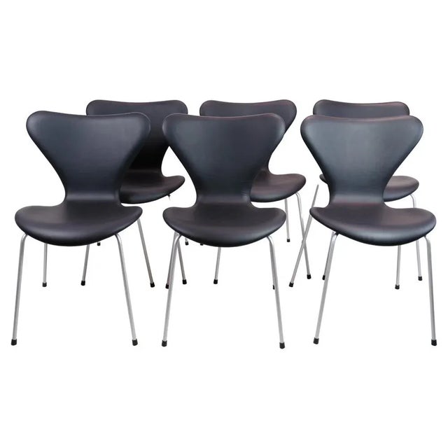 Model 3107 Sjuan Chairs by Arne Jacobsen for Fritz Hansen, 1967, Set of 6 For Sale - Image 13 of 13