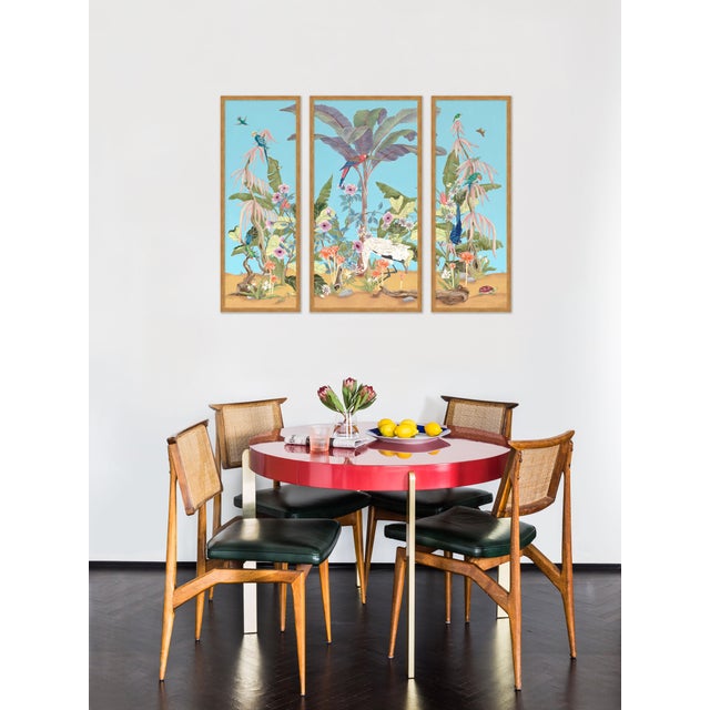 Gold Palm Beach Paradise by Allison Cosmos, Set of 3, in Gold Framed Paper, Large Art Print For Sale - Image 8 of 9