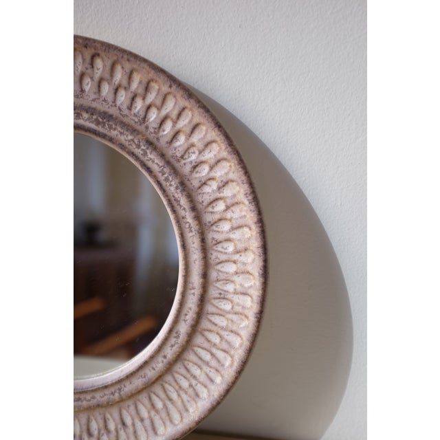 Danish Mid-Century Ceramic Wall Mirror For Sale - Image 4 of 6