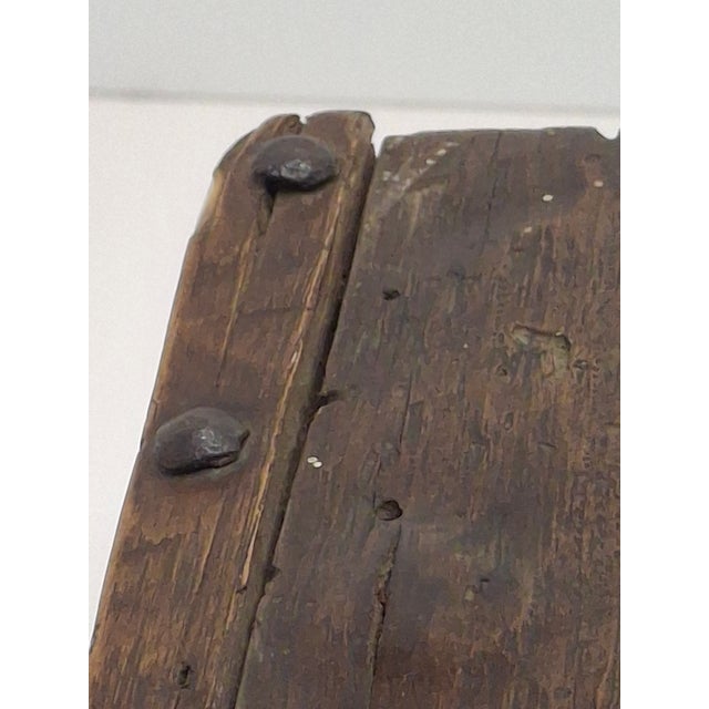 Wood Museum Grade 18th Century Polish Galician Purim Grogger Rare Triangular Frame For Sale - Image 7 of 18