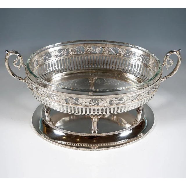 Large Art Nouveau Silver Centerpiece on Columns attributed to Bruckmann & Sons, Germany, 1890s For Sale - Image 6 of 9