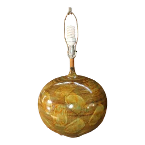 Mid-Century Large Ceramic Drip Glaze Table Lamp, 1960s
