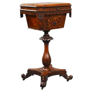 19th Century William IV English Rosewood Tea Poy