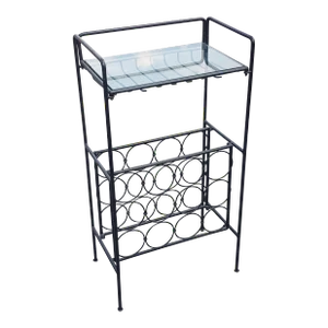 Arthur Umanoff Vintage Wrought Iron Wine Rack