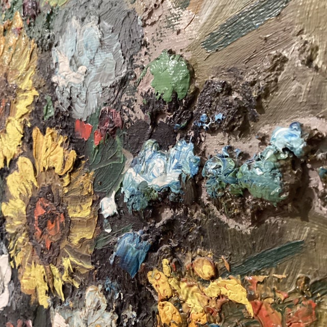 Gray 1960s Vintage Original Robert Helman Vibrant Color Still Life Oil Painting Signed, Framed For Sale - Image 8 of 12