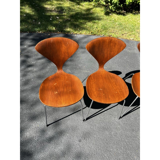 Norman Cherner Mid-Century Modern Bernardo by Plycraft Molded Plywood Dining Chairs - Set of 4 For Sale - Image 4 of 10
