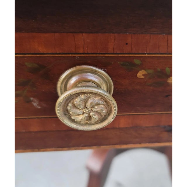 Antique Early 19th Century English Regency Handpainted Pembroke Style Drop Leaf Table For Sale - Image 4 of 11