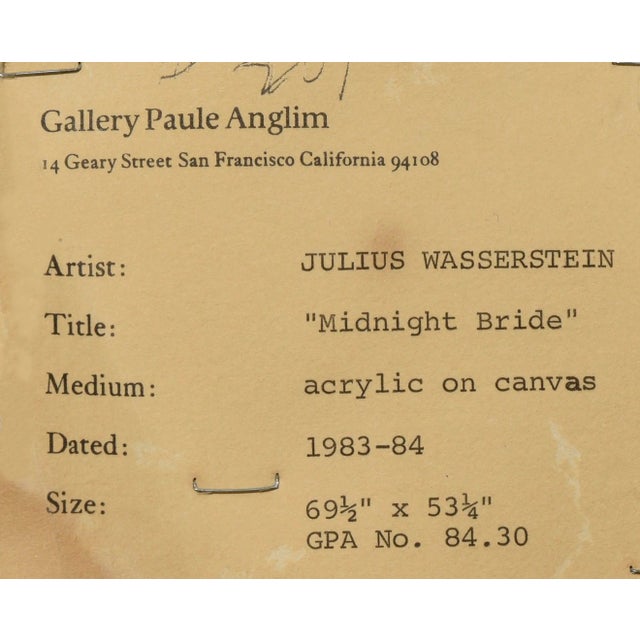 1980s Abstract Expressionist Figurative Couple Painting by Julius Wasserstein For Sale - Image 9 of 10