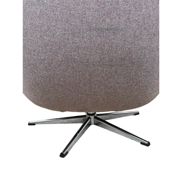 Modern Mid-Century Style High-Back Swivel Wing Lounge Chair For Sale - Image 18 of 18