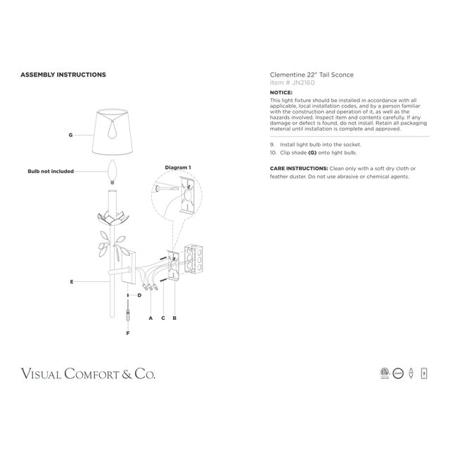 Transitional Julie Neill for Visual Comfort Signature Clementine 22" Tail Sconce in Plaster White with Linen Shade For Sale - Image 3 of 11