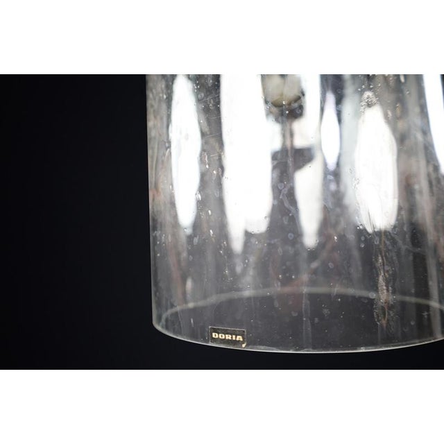 Gold Mid-Century Modern Glass and Brass Pendants attributed to Doria Leuchten, Germany, 1970s For Sale - Image 8 of 10