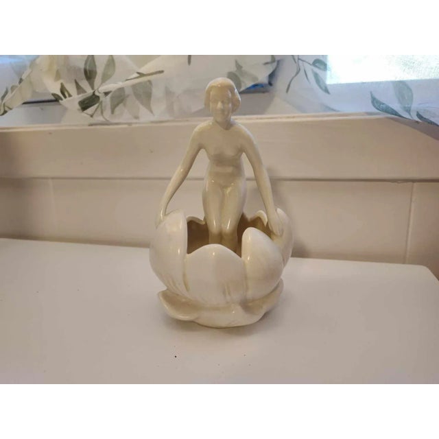 White Art Deco Porcelain Figure Girl in Lilac, 1920s For Sale - Image 8 of 9