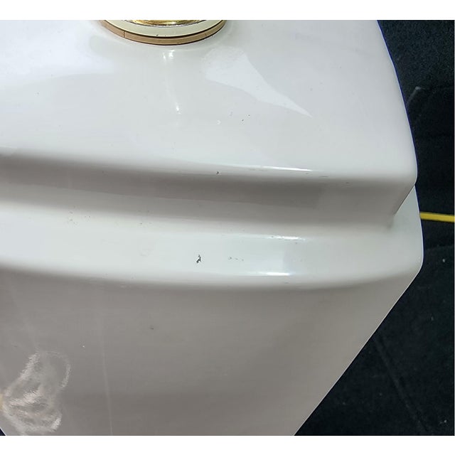 Vintage MCM Bauer Table Lamps Ceramic Lucite White Pair For Sale - Image 13 of 14