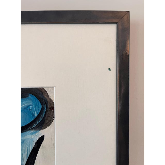 1980s 1980s Original Abstract Smoking Clown Painting Signed by Artist Peter Keil For Sale - Image 5 of 9