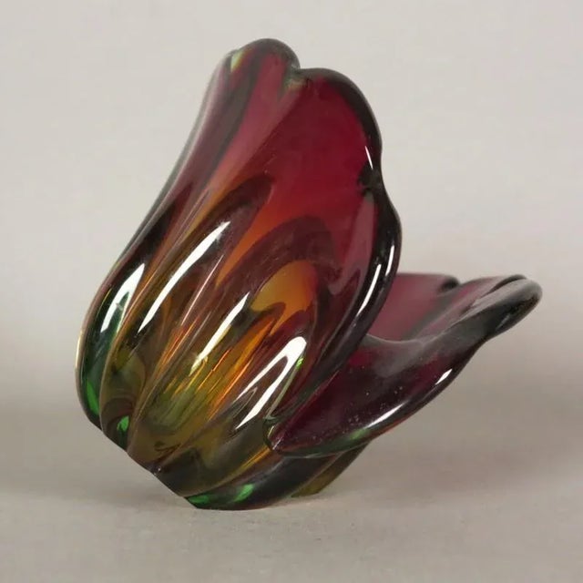 Vintage Red and Green Murano Glass Bowl For Sale - Image 10 of 15