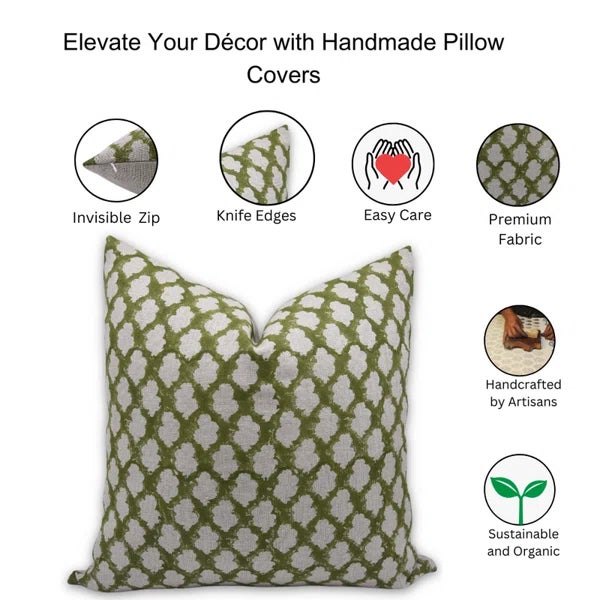 Textile Fabdivine Linen Cushion Cover 16x16 Inch - Badal For Sale - Image 7 of 7