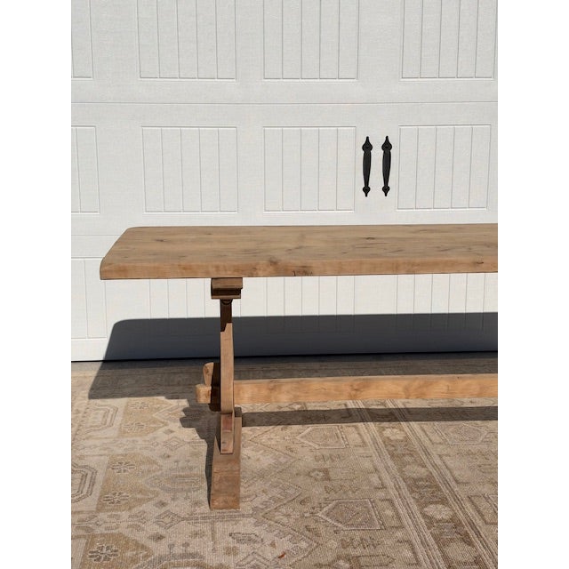 Wood 20th Century French Oak Monestary Table For Sale - Image 7 of 14