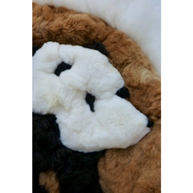 MidCentury Panda Sheepskin Rug 1′6″ × 1′6″ Chairish