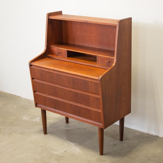 Danish Teak Secretary Desk For Sale - Image 4 of 13