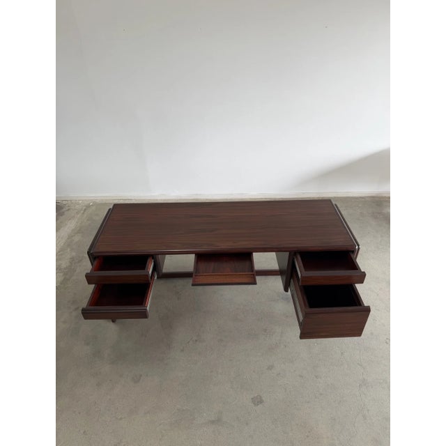 Mid-Century Modern Danish Rosewood Executive Desk – Floating Top For Sale - Image 4 of 18