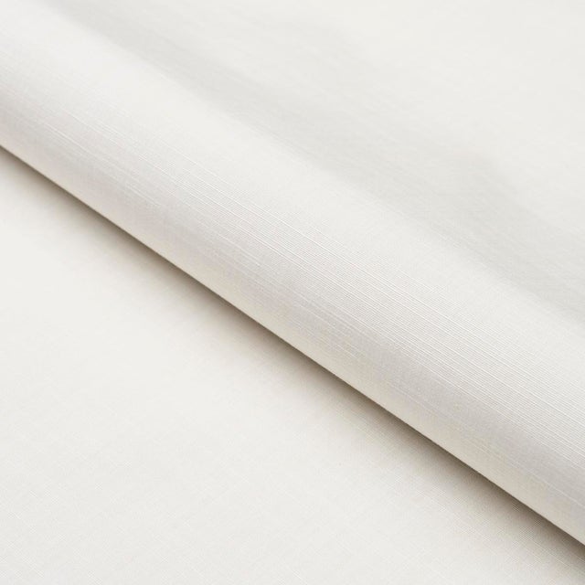 SAMPLE - Schumacher X Mark D. Sikes Gracie Solid Strie Fabric In Ivory For Sale