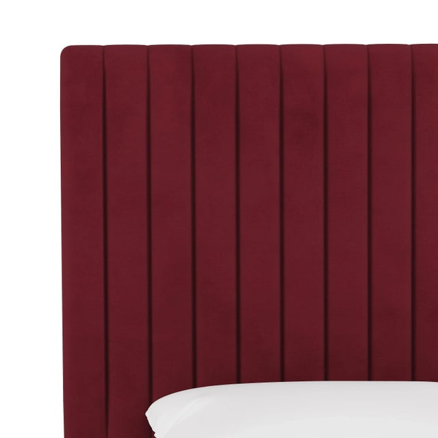 Not Yet Made - Made To Order Margaux Headboard in Berry Classic Velvet, Full For Sale - Image 5 of 6