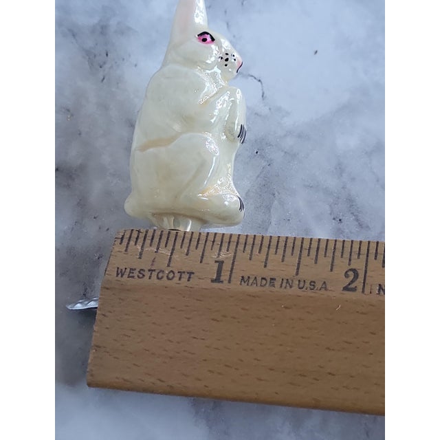 Mid-Century European Glass Rabbit Clip Ornament For Sale - Image 10 of 10