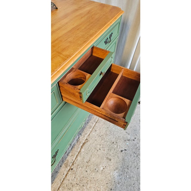 Green French Provencial Dresser, Circa 1930's, Louis XV Style For Sale - Image 16 of 18