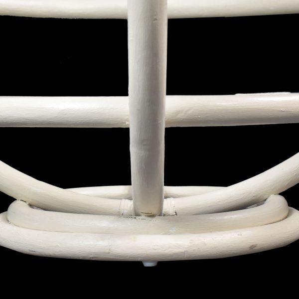 Mid-Century Modern 1970s White Rattan Round Coffee Table For Sale - Image 3 of 3