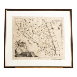 Framed Historical Geographical Map For Sale