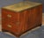 Campaign British Military Campaign Brass-Bound Cabinet or Low Table With Leather Top For Sale - Image 3 of 12