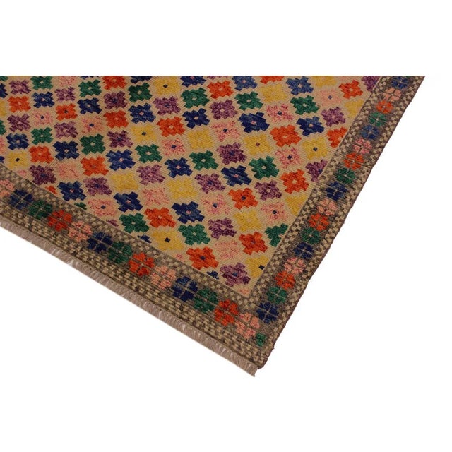 Shabby Chic 1990s Tribal Balouchi Ivory / Gray Wool Rug - 5′5″ × 7′9″ For Sale - Image 3 of 8