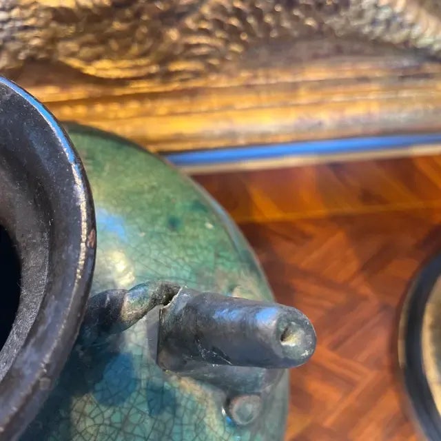 1970s Italian Green Ceramic Vase For Sale - Image 4 of 12