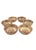 A beautiful set of six Bat Trang ceramic soup bowls, made in Vietnam and decorated with a warm, richly detailed floral...