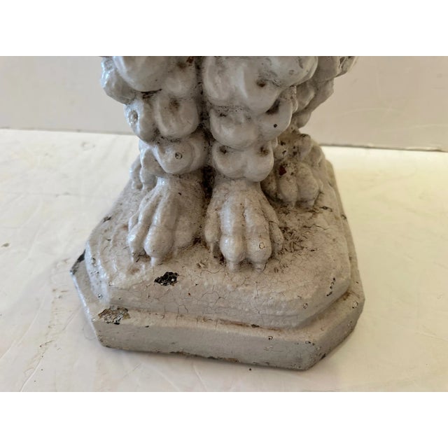 Traditional Antique Cast Stone Cement White Poodle Sculpture For Sale - Image 3 of 9