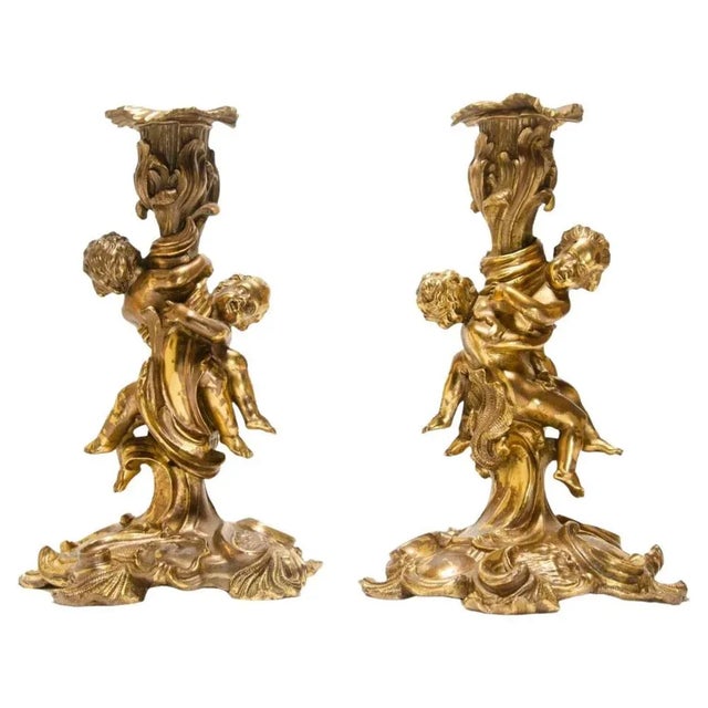 Candleholders, Rome, Italy, 19th Century, Set of 2 For Sale - Image 5 of 5