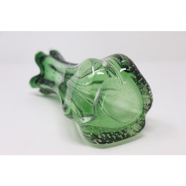 Green Italian Vase in Green Murano Art Glass, 1960s For Sale - Image 8 of 11