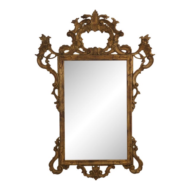 Stunning Italian Gold Giltwood Frame Mirror For Sale
