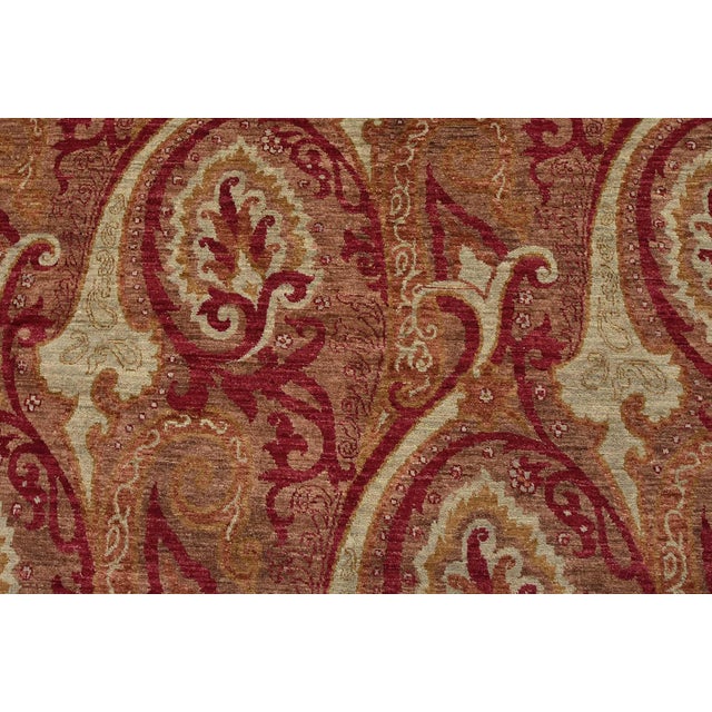 Suzani Rug 8’11” X 9’1” Brown Wool Modern Hand-Knotted Oriental Carpet For Sale In Philadelphia - Image 6 of 15