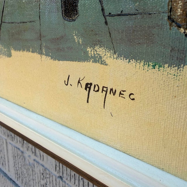 Joseph Kadanec Framed Painting, Mid-Century, Circa 1960s For Sale - Image 10 of 12