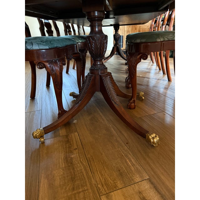 1980s Kindel Winterthur Mahogany Complete Dining Set-Original Receipt of Purchase Included For Sale - Image 15 of 18